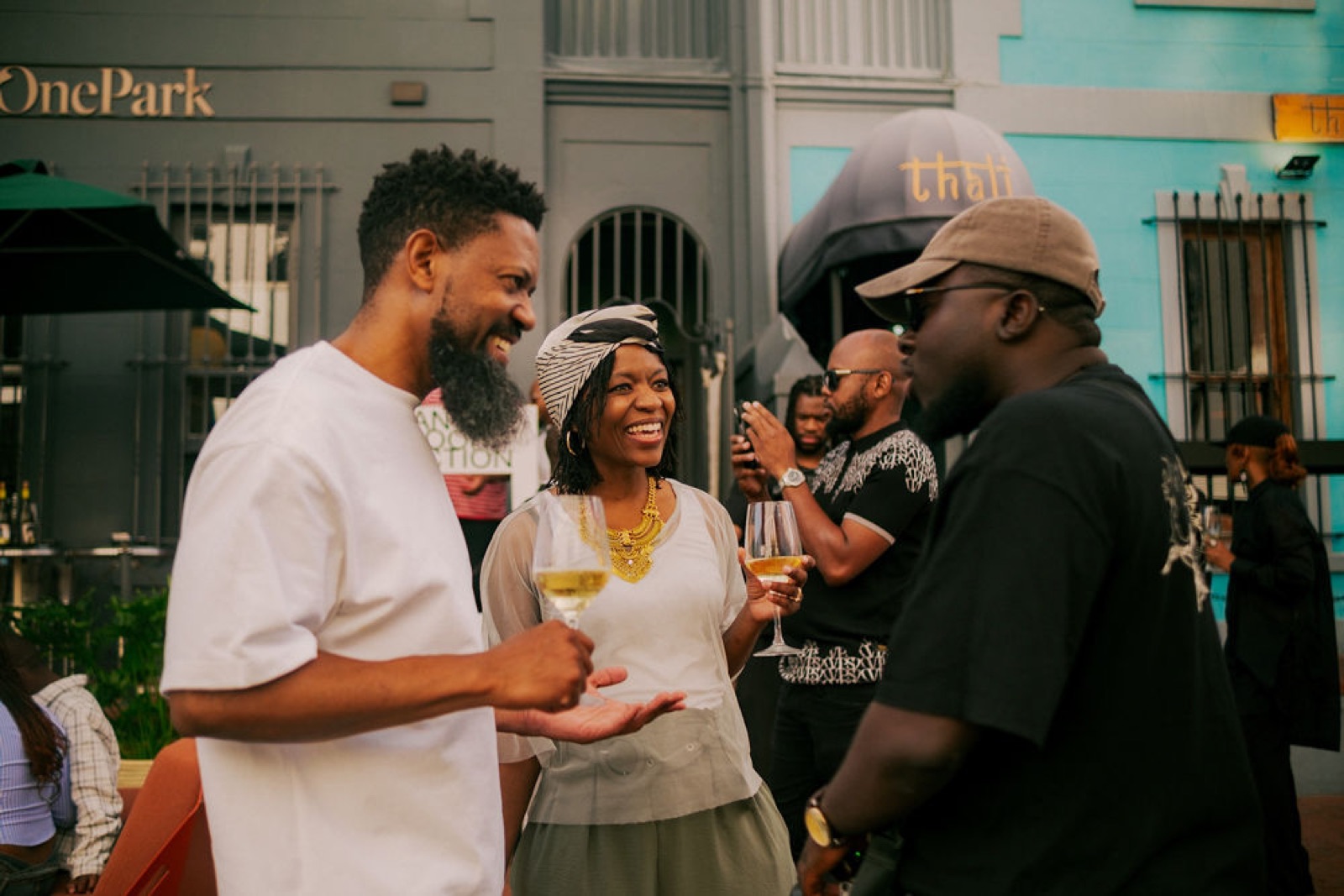 The creative community gathered outside the venue at Design Week